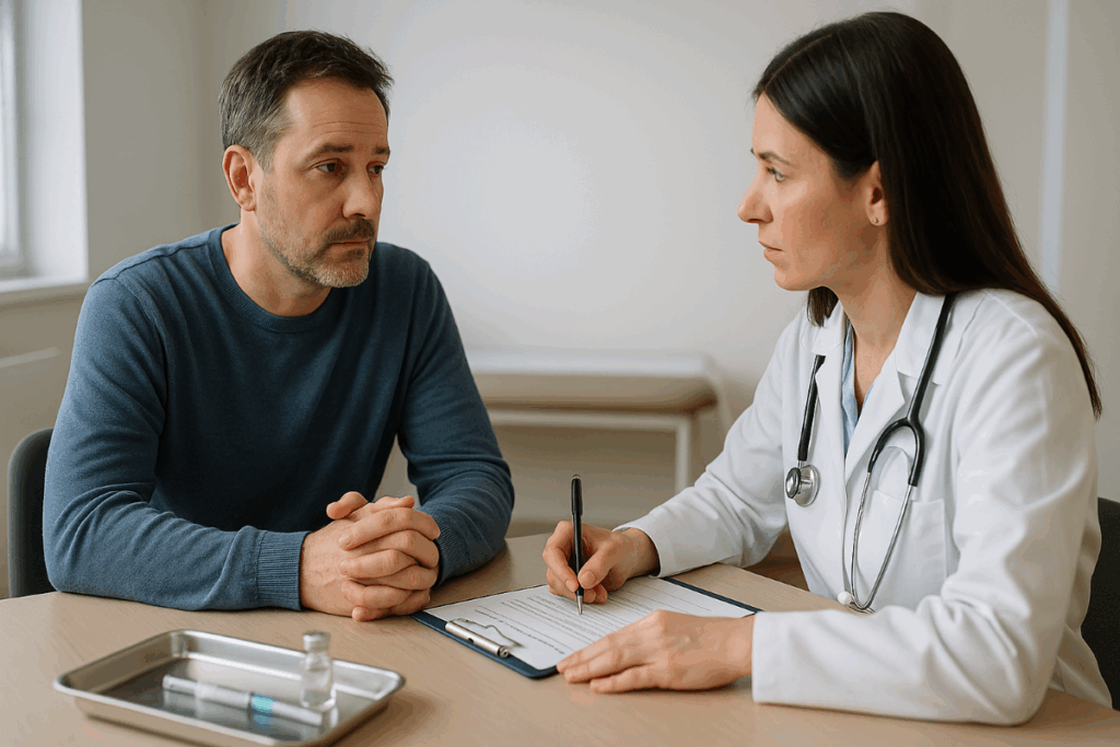 Covid-19 vaccine policy shift — adults speaking with a clinician