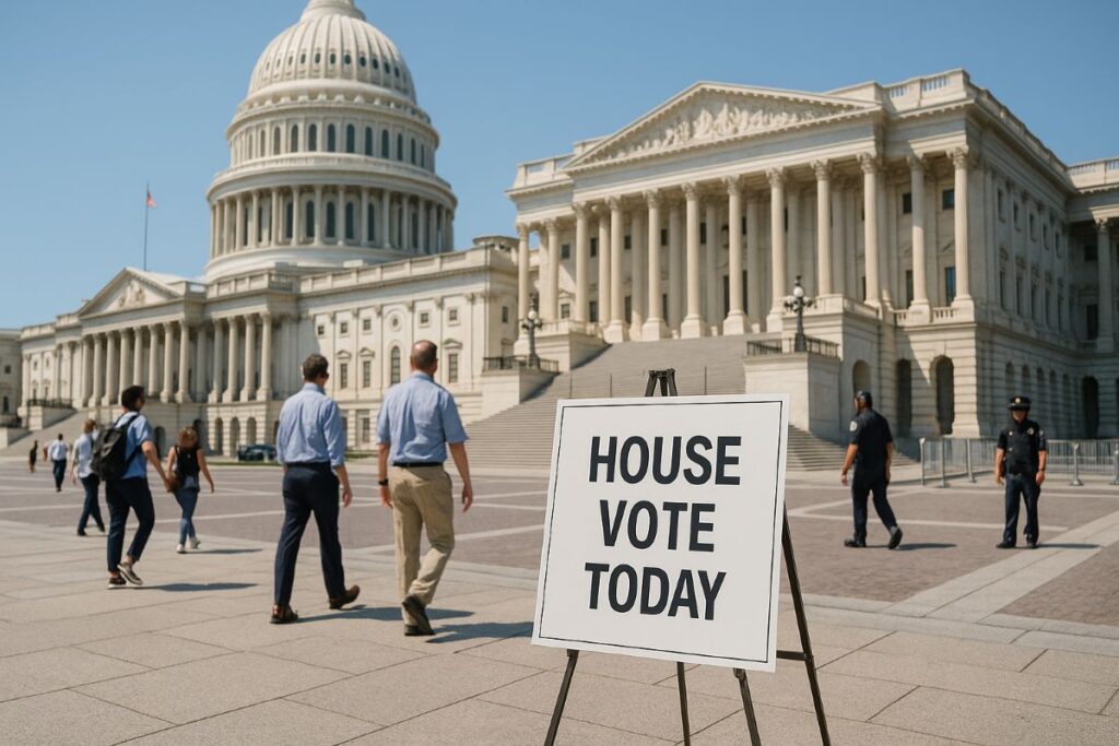 House vote on the defense policy bill at the U.S. Capitol, evening exterior
