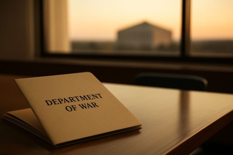 Department of War proposal signifying a Pentagon renaming under President Trump