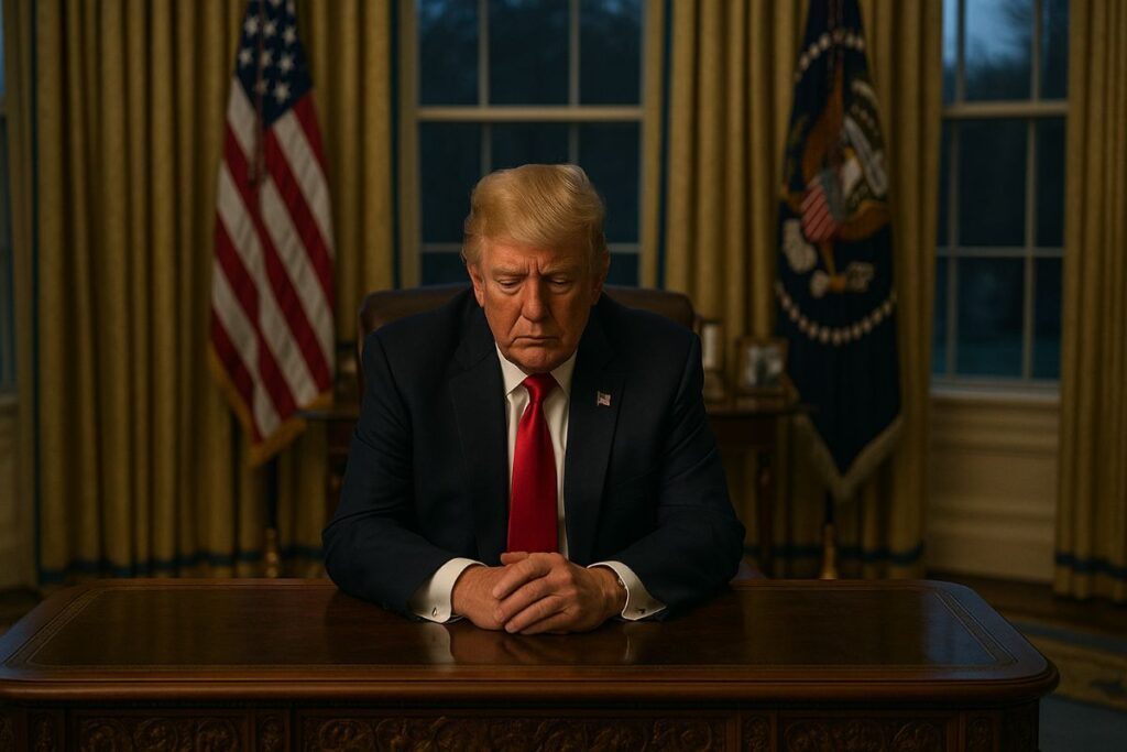 trump third term — neutral Capitol Hill exterior at dawn with generic security barriers and no official seals