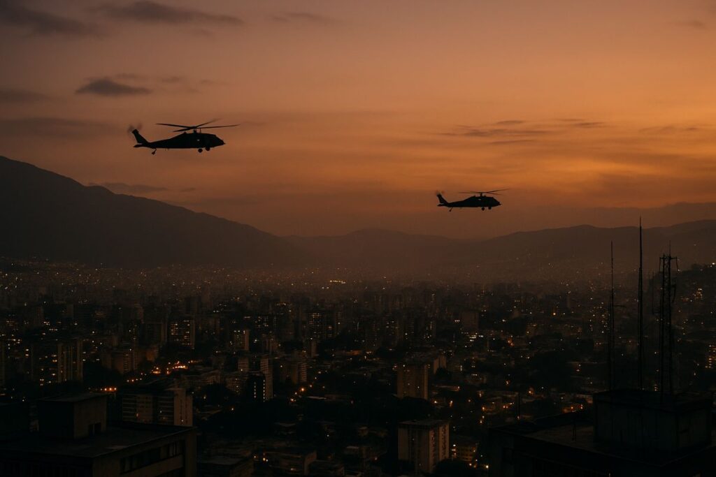 noriega lessons for venezuela — dusk view over Caracas