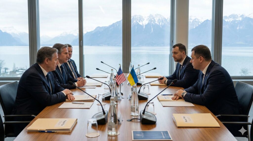 US and Ukrainian diplomats meeting in Geneva to discuss a peace plan